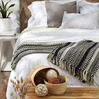 DII Braided Striped Decorative Throw Blanket, 50x60, Black - color: Black