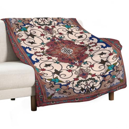 Boho Throw Blanket,Farmhouse Vintage Traditional Ethnic Textures Pattern Soft Throw Blanket for Couch Sofa Camping Office Travel Home Bedroom Decor All Seasons 30"x40" - color: Boho-14, size: 30x40in