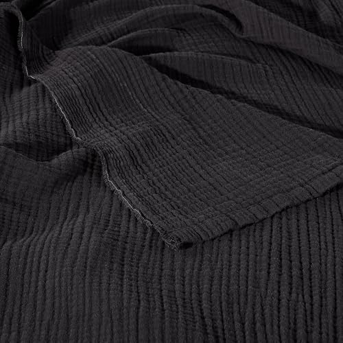 Muslin Blanket - Pure 100% Turkish Cotton Airy Soft Light Versatile Gauze Throw Blanket for Bed, Couch, Sofa (Black, Throw Size (50" x 66" inch)) - color: Black, size: Throw Size ( 50" x 66" inch )