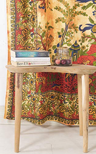 Popular Handicrafts Indian Hippie Bohemian Beautiful Tree of Life Tie Dye Mandala Curtain Panels Green - color: Yellow, size: 38"W x 83"L (Pack of 2)