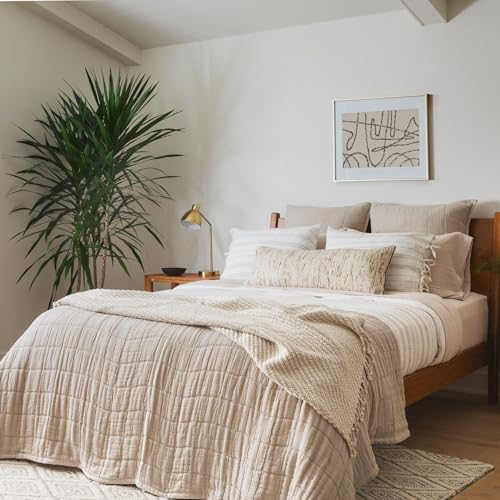 Calm Cloud Knit Throw Blanket 55x60, Soft Grey 100% Cotton Decorative Sofa and Bed Blanket, Lightweight All-Season Throw, Handwoven in India, Oeko-TEX Certified, Sofa Accent - color: White, size: Throw (55" x 60")