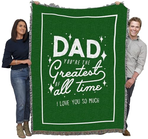 Pure Country Weavers Greatest Dad of All Time Blanket - Gift Tapestry Throw Woven from Cotton - Made in The USA (72x54) - color: Greatest Dad of All Time, size: 72x54