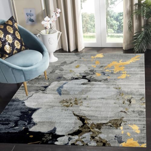 Grey Gold Contemporary Modern Distressed Rug for Livingroom Bedroom Washable Ultra Soft Diningroom Home Office Area Rug 2x3 Indoor Outdoor Mat Carpets - color: J, size: 2x3