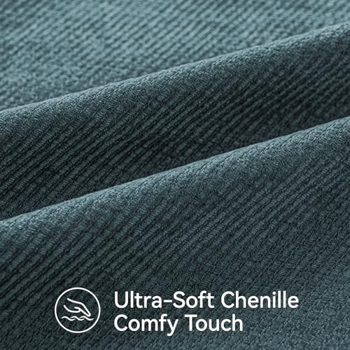 a moment Pack of 2 Decorative Chenille Throw Pillow Covers with Twill Cushion Covers for Sofa Living Room Couch Bed 16x16 Inch,Crafted Border Dark Teal - color: 1.crafted Border Dark Teal, size: 16" x 16" (Pack of 2)