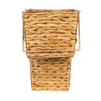 Household Essentials Wicker Stair Basket with Handles, Handwoven Water Hyacinth, Sits on Two Stairs, Lightweight, Natural - style: Water Hyacinth