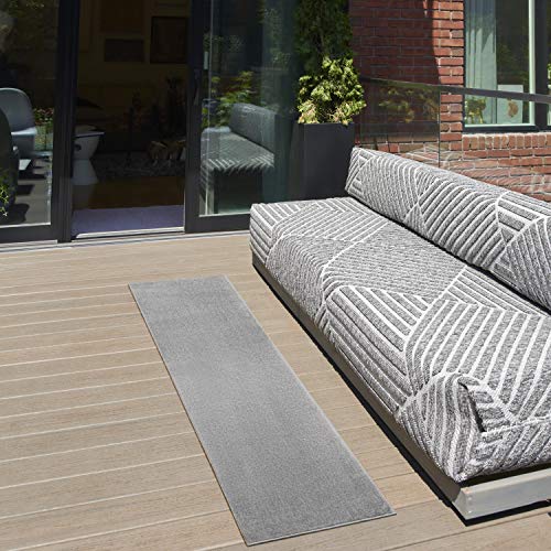 Nourison Home Nourison Essentials Silver Grey 2'2" x 7'6" Area Rug - Easy Clean, Non Shedding, Bed Room, Living Room, Dining Room, Kitchen (8' Runner) - color: Silver Grey, size: 2'2" x 7'6" (Runner)