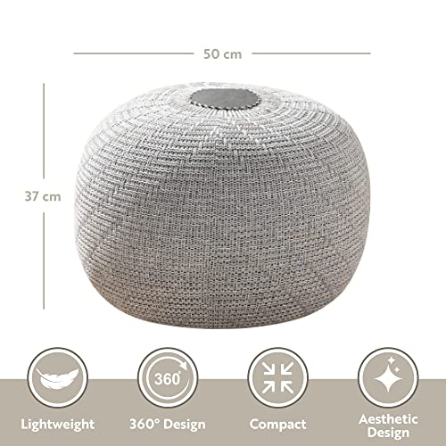 Large Ottoman Foot Stool, Knitted Foot Rest, Round Pouf Chair, Modern Living Room Furniture Bean Bag, Room Decor, Bedroom Footstool, Boho Pouffe, Home Decor Poof, 20" W x 15" H, Gray