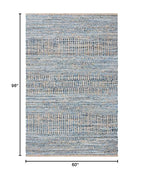 SAFAVIEH Cape Cod Collection Area Rug - 5' x 8', Natural & Blue, Handmade Flat Weave Coastal Braided Jute, Ideal for High Traffic Areas in Living Room, Bedroom (CAP353A) - size: 5' x 8' (Rectangular)