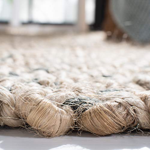 SAFAVIEH Natural Fiber Collection Runner Rug - 2'6" x 12', Blue & Natural, Handmade Jute, Ideal for High Traffic Areas in Living Room, Bedroom (NF454A)