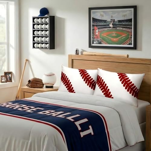 2 Pcs Baseball Velvet Pillow Covers 12 x 20 Inch 3D Tufted Embroidery Sports Theme White and Red Baseball Decorative Throw Cushion Case for Bedroom Sofa Living Room Couch Chair Home Decor - style: Baseball