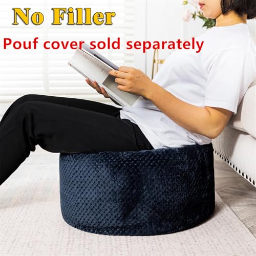 Asuprui Pouf Ottoman Unstuffed Ottoman Foot Rest No Filler Foot Stool 20x20x12 Inches Fuzzy Chair Floor Pouf Chair with Storage for Living Room Bedroom Navy Blue - color: Navy Blue
