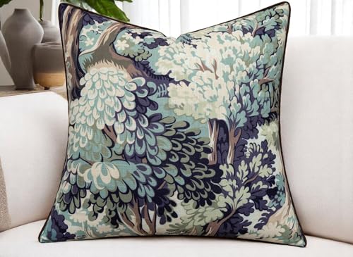 VAGMINE Vintage Botanical 20x20 Inch Throw Pillow Cover - Plum Sage Tree Foliage Print on Textured Polyester - Cushion Case for Couch Sofa - Forest Tapestry - color: Forest Tapestry-plum Sage, size: 20" x 20" (Pack of 1)