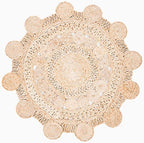 SAFAVIEH Natural Fiber Round Collection 3' Round Natural NF161A Handmade Boho Charm Farmhouse Jute Area Rug - size: 3' (Round)