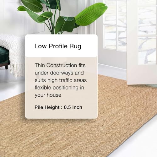 Chardin home Hand Woven Natural Jute Braided Area Rug – 3x5 Feet Oval | Vintage Boho Reversible Rug for Living Room, Bedroom, Dining Area, Entryway | Farmhouse Natural Fiber Floor Covering - size: 3' x 5' (Oval)