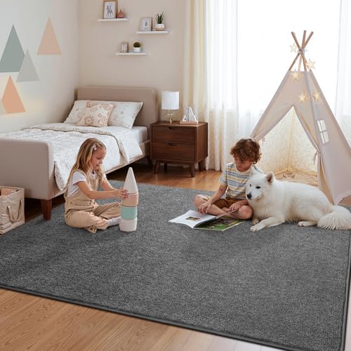 Pettop 4x6 Black Grey Area Rugs for Living Room Bedroom, Thickened Memory-Foam Throw Carpet, Modern Minimalist Super Soft Kids Boys Girls Rug, Non-Slip and Washable Carpets for Dorm Home Decor - color: Black Grey-white, size: 4' X 6' (Rectangular)