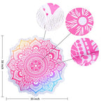 Large Microfiber Boho Mandala Beach Towel Round Bohemian Beach Blanket Hippie Indian Throw Blanket Beach Tapestry Sand Free Quick Dry Yoga Picnic Yoga Mat Wall Decor Circle Tablecloth,59'',Gradient - color: Gradient Mandala
