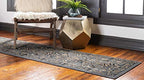 Unique Loom Sialk Hill Collection Area Rug - Washington (2' 2" x 8' 2" Runner Gray/Black) - color: Gray/Black, size: 2'2" x 8'2" (Runner)