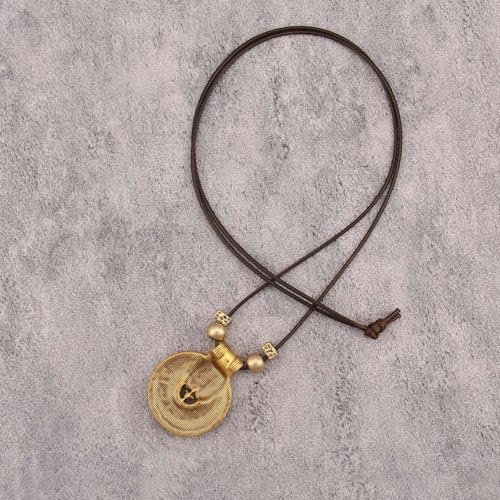 Leather Necklace for Women Long Boho Pendant Hippie Choker Necklace Bohemian Layered Leather Rope Wooden Jewelry Gifts - style: Hippy Necklace