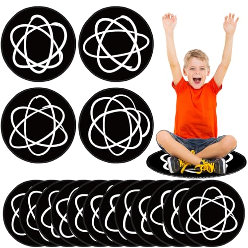 Tinideya 12 Pcs Kids Carpet Circle Seats for Class 16 Inch Round Classroom Rug Back to School Floor Cushions Soft Educational Mat Non Slip First Day of School Learning Playing Areas(Abstract) - style: Abstract