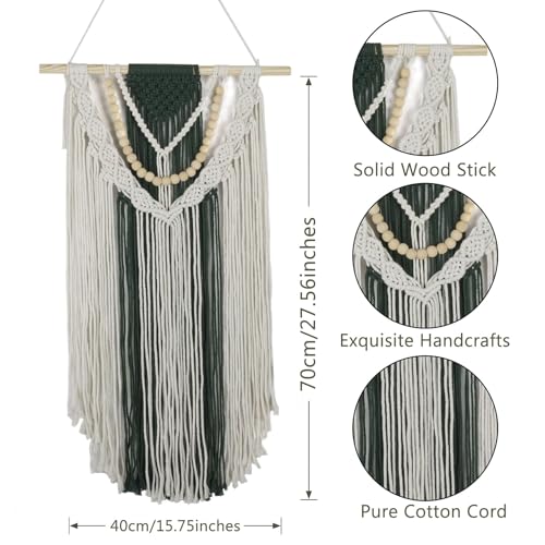HVEST Macrame Wall Hanging - Handmade Boho Tapestry Wall Art Decor, Bohemian Woven Tapestry Home Decor for Bedroom, Living Room, Nursery, Apartment Aesthetic Wall Decoration