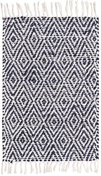 Unique Loom Braided Jute Collection Area Rug - Assam (2' x 3' 1" Rectangle, White Navy) - color: White Navy, size: 2' x 3'1" (Rectangular)