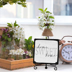 Inspirational Home Desk Decor, Home Sweet Home Sign, Desk Decorations For Office Home Living Room Bedroom, Farmhouse Shelf Decor, Inspirational Gifts, Wooden Plaque With Stand (B12)