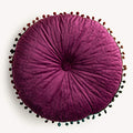 vctops Velvet Soft Round Chair Pads Cute Gradient Pom Pom Indoor Dining Chairs Cushion (Purple, Diameter 16") - color: Purple, style: Diameter 16 Inch