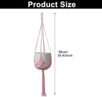 2 Pack Macrame Hanging Planters with Patterns - Stylish Plant Hangers Crochet Boho Plant Holder Hanging Plant Basket for Up to 6 Inch Pots(Pink)