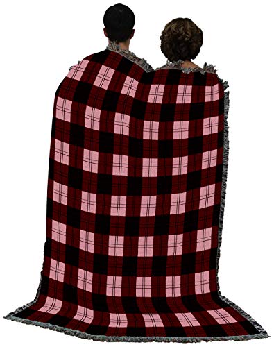 Pure Country Weavers Plaid Blanket Watermelon - Patterns Gift Tapestry Throw Woven from Cotton - Made in the USA (72x54) - color: Watermelon