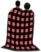 Pure Country Weavers Plaid Blanket Watermelon - Patterns Gift Tapestry Throw Woven from Cotton - Made in the USA (72x54) - color: Watermelon