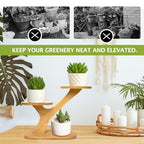 XXXFLOWER Wood Plant Stand for Indoor,Small Desktop Plant Stand,3 Tier Succulent Windowsill Shelf Holders for Balcony Home Office Garden Patio Gift（Pots NOT Included）
