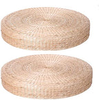 HUAWELL 2 Pack Super Bigger Size Tatami Floor Pillow Sitting Cushion, Round Padded Room Floor Straw Mat for Outdoor Seat Dia: 60CM (23.6) - style: 23.6 Inch