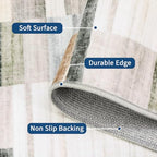Garvee Washable Runner 2x6 Runner Rug Kitchen Rugs Non Slip Washable Modern Geometric Entryway Rug Soft Low Pile Boho Bathroom Rugs Stain Resistant Carpet for Laundry Bedroom 2'x6' Khaki - color: Grey Multi, size: 2' x 6' (Runner)
