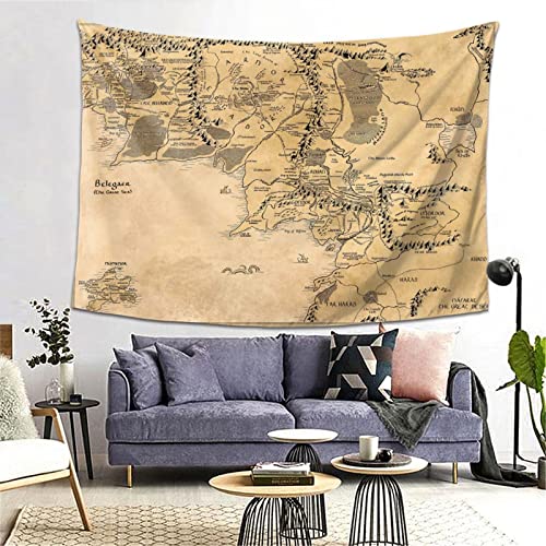 IMZEUSYEP Middle Retro Earth Map Tapestry Wall Hanging Decorative Wall Tapestries Wall Art Decoration Tapestries Home Decor For Dormitory Living Room 80x60 Inch - size: 80"L x 60"W
