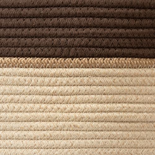 LA JOLIE MUSE Woven Basket Rope Storage Baskets - Tall Cotton Laundry Basket, Blanket, Kids Toy, Nursery Clothes Hamper, Oatmeal, 72 Litres - color: Oatmeal, size: XL