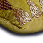 The HomeCentric Sofa Cushion Cover, Green & Gold 16"x16" (40x40 cm) Accent Cushion Covers, Velvet Beaded Throw Pillows for Sofa, Geometric Pattern Modern Easter - Velvet Toppings - color: 12. Green & Gold (Velvet Toppings), size: 16" x 16" (Pack of 1)