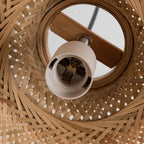11.81" Dome Woven Pendant Light Fixture, Handmade Geometric Boho Bamboo Woven Pendant Light for Kitchen Dining Room Bedroom Living Room - color: 11.81"-1 Pack