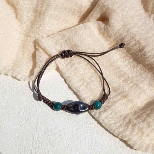 Handmade Green Boho Bracelets for Women, Bohemian Ceramic Beads Bracelets for Friends, Trendy Porcelain Stone Beaded Bracelets for Sisters - color: Multi and Green