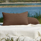 PHF 100% Cotton Waffle Pillow Shams Standard Size, 2 Pack 20" x 26" Soft Skin-Friendly Pillowcases, No Filling, Aesthetic Woven and Breathable Waffle Weave Pillow Case Covers for Bed, Chocolate - color: Chocolate, size: 26" x 20" (Pack of 2)