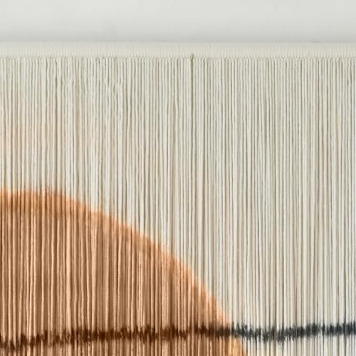 Macrame Wall Hanging Dip Dye Sunset Boho Wall Decor Fiber Art 57" W*35" L - color: Black and Brown