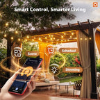 addlon Outdoor String Lights 100FT G40 with APP Control, 54 LED Shatterproof Bulbs, Dimmable Patio Globe Lights Waterproof, Hanging Outside Lighting for Backyard, Garden, Deck, Balcony, Café - size: 100FT(Smart)