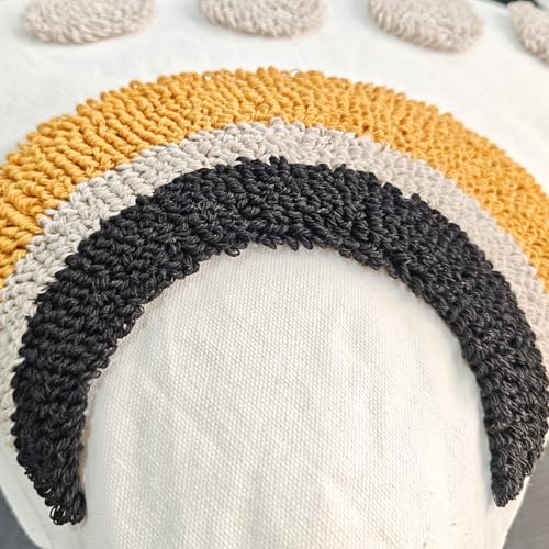 Andreannie Pack of 2 Boho Tufting Throw Pillow Cover Embroidered Textured Cushion Cover with Tassels Soft Home Decororative for Couch Sofa 18x18 inch (Boho Grey) - color: Boho Grey