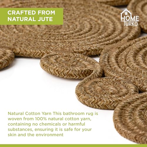 Boho Jute Bath Mat | Handmade Washable Toilet Rug | Modern Bathroom Rug | Double Sided Woven Boho Bathroom Decor | 23.6 x 15.7 inches - color: Standart
