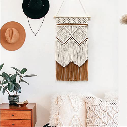 BMIDRUT Hanging Macrame Tapestry Dream Catchers Hand Woven Tapestries Boho Wall Art Decor Home Wall Decor Wall Pediment - size: 28"L x 16"W