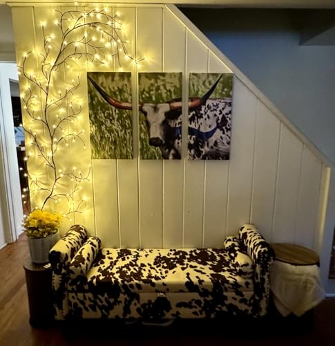 Enchanted Willow Vine Lights with Remote:144 LEDs Flexible DIY Vines with Lights 7.9FT Timer Lighted Warm White Artificial Twinkling Tree led branch for Bedroom Living Frames Room Wall Decor - color: 144 LED lights, warm white, with remote control