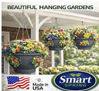 Ultimate Hanging Baskets - Strawberry, Tomato, Flower, and Herb Outdoor Planters - Use Garden Pots for Growing Plants Outside On A Deck, Fence, or Balcony (2) - color: Gray