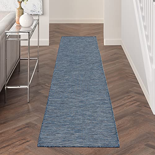 Nourison Home Positano Navy Blue 2'2" x 12' Area Rug - Easy Clean, Non Shedding, Bed Room, Living Room, Dining Room, Kitchen (12' Runner) - color: Navy Blue, size: 2'2" x 12' (Runner)