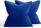 MIULEE Royal Blue Velvet Throw Pillow Covers 18x18 Soft Decorative Solid Square Cushion Cases Pack of 2 Modern Luxury Home Decor for Couch, Sofa, Bedroom