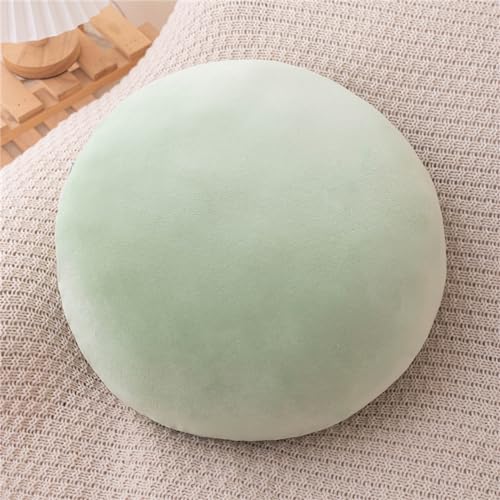 MOJUN Round Throw Pillow, 15.7" Soft Solid Color Round Sofa Lumbar Pillow Floor Pillow Home Decorative Pillow Cushion for Couch Car Living Room Bedroom, Green - color: Green