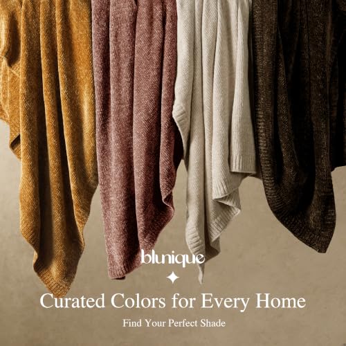 Chenille Throw Blanket for Couch, Cozy Soft Blanket Twin Lightweight Decorative Throw for Living Room Sofa Chair, Stylish Home Decor, Ideal for Gifting, Dark Brown 60"x80" - color: Dark Brown, size: Twin